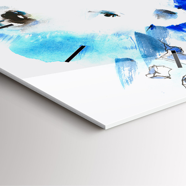 Horloge murale carrée Ours sur fond de glace