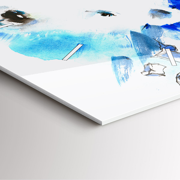 Horloge murale carrée Ours sur fond de glace