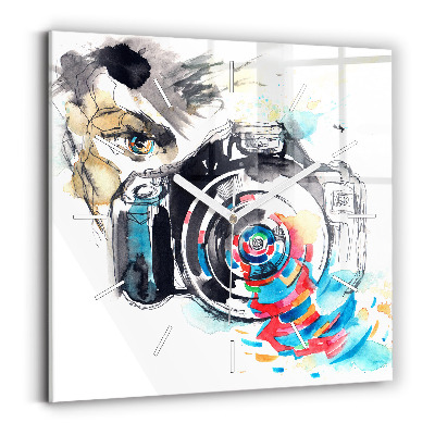 Horloge murale carrée Femme photographe