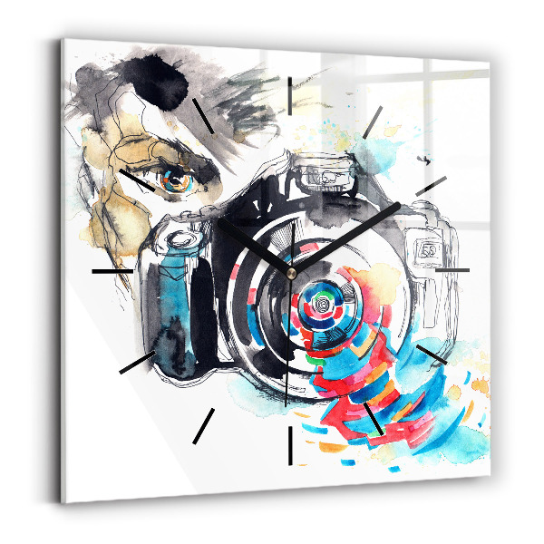 Horloge murale carrée Femme photographe