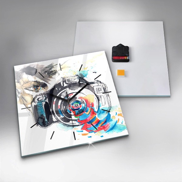 Horloge murale carrée Femme photographe