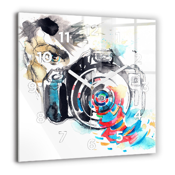 Horloge murale carrée Femme photographe