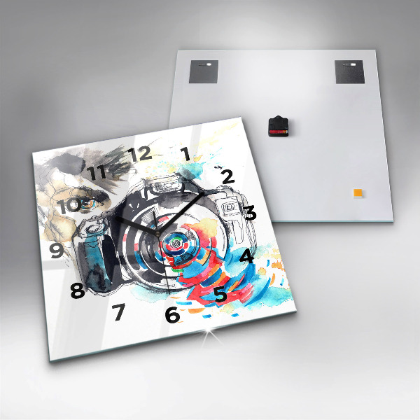 Horloge murale carrée Femme photographe