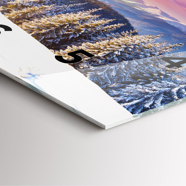 Horloge murale carrée 'Paysage de montagne d''hiver'