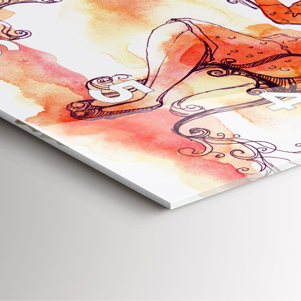 Horloge murale carrée Femme buvant du thé