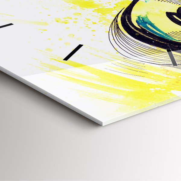 Horloge murale carrée Yeux avec des lunettes