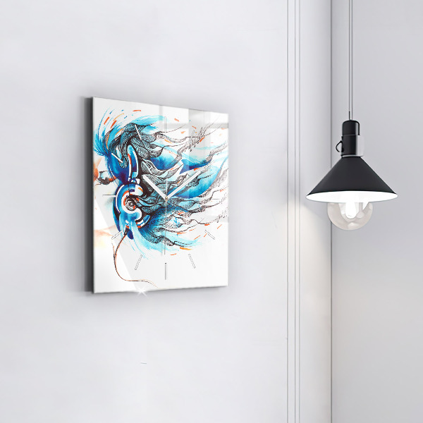 Horloge murale carrée 'Illustration d''un combiné'