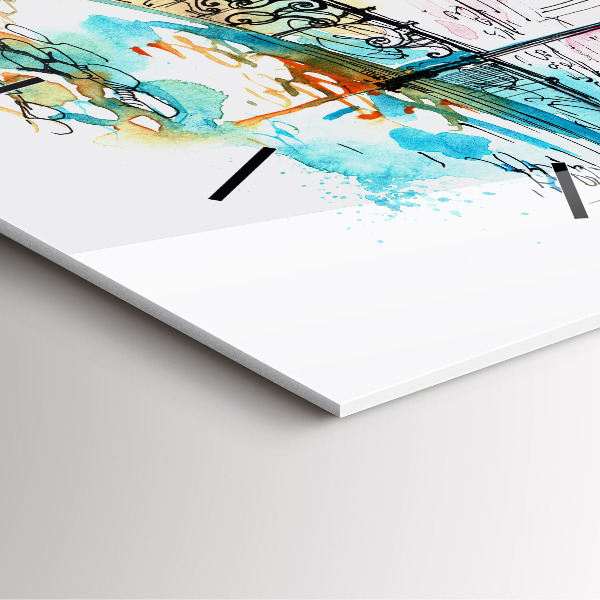 Horloge murale carrée Architecture peinte