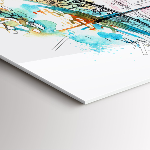 Horloge murale carrée Architecture peinte