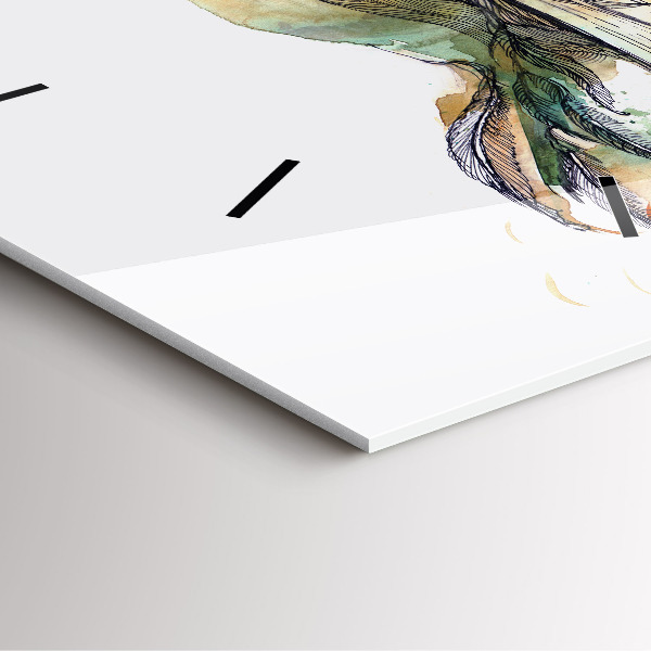 Horloge murale carrée 'L''oiseau et le livre'