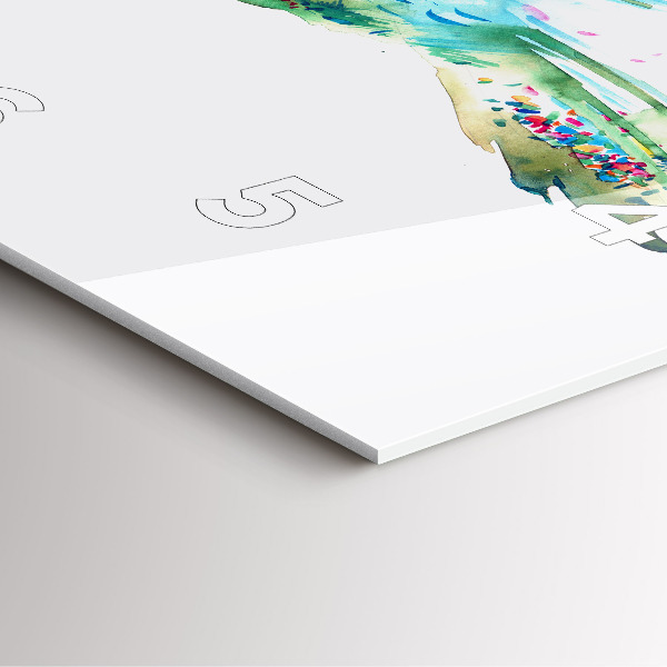 Horloge murale carrée 'Abstraction d''oiseau et de printemps'