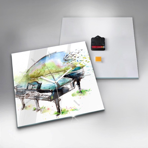 Horloge murale carrée Illustration 4 Saisons