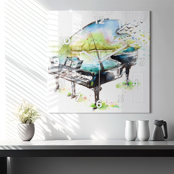 Horloge murale carrée Illustration 4 Saisons