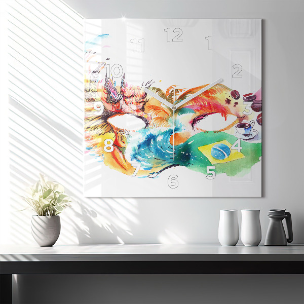 Horloge murale carrée Culture - Drapeau brésilien