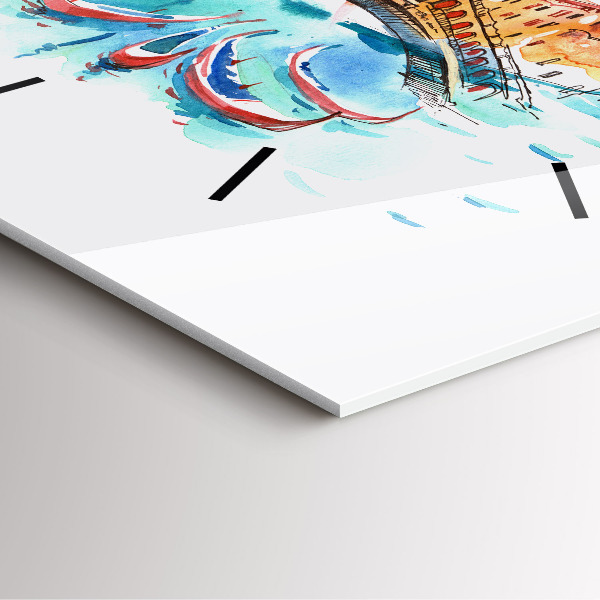 Horloge murale carrée Italie - Gondole vénitienne