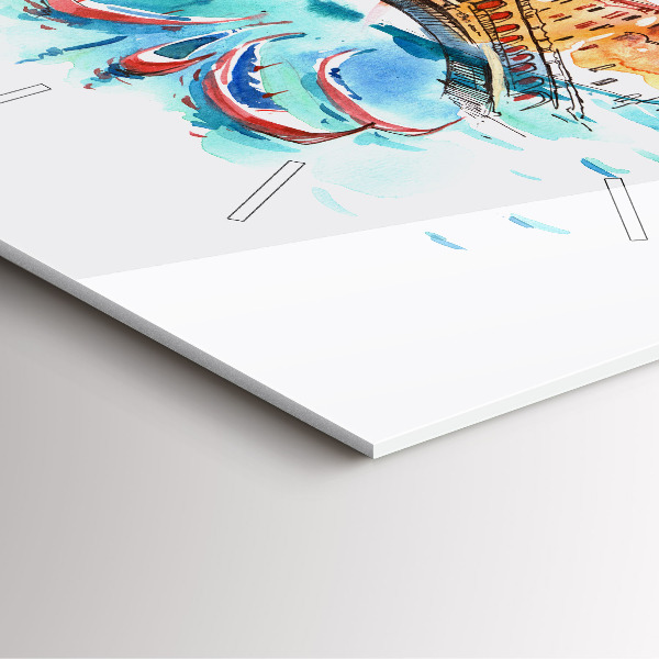 Horloge murale carrée Italie - Gondole vénitienne