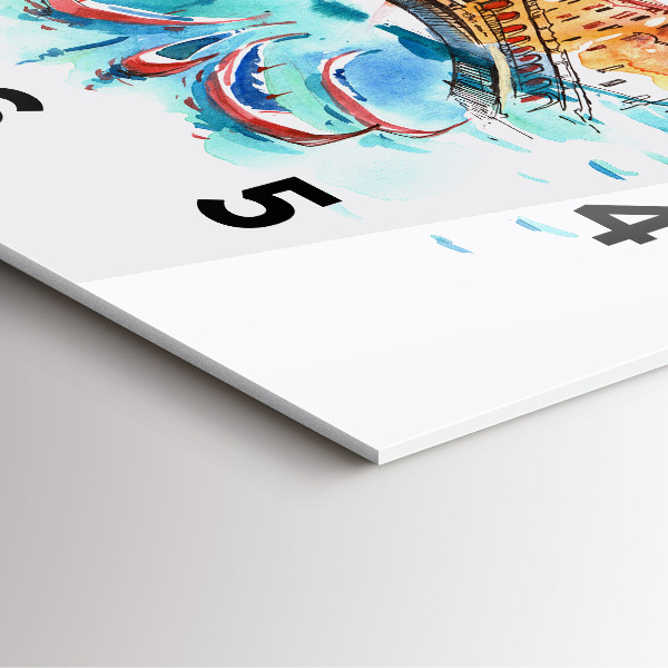 Horloge murale carrée Italie - Gondole vénitienne