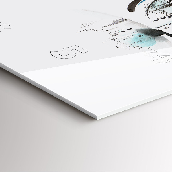 Horloge murale carrée Ville à lunettes