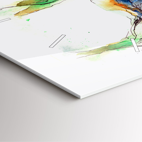 Horloge murale carrée 'Paysage d''élans et de montagnes'