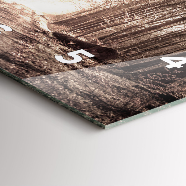 Horloge murale carrée Chemin forestier en sépia