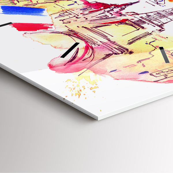 Horloge murale carrée Pays attractifs dans le monde