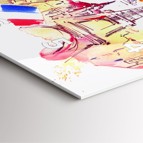 Horloge murale carrée Pays attractifs dans le monde