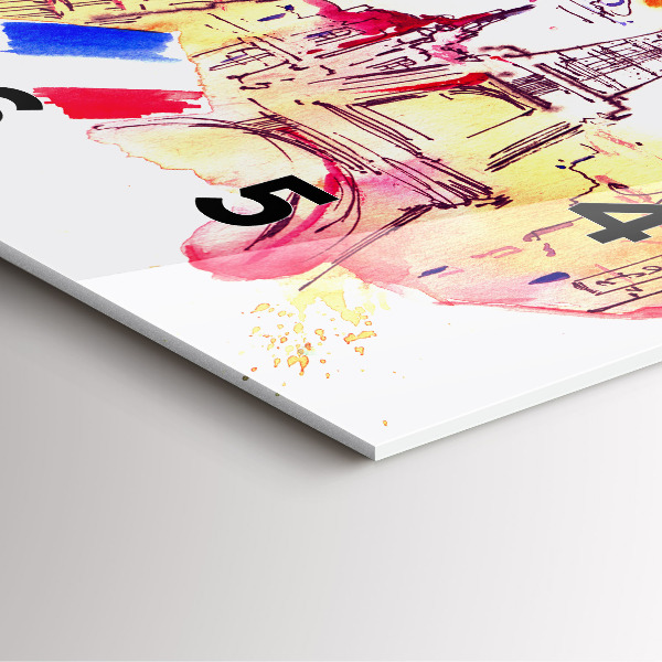 Horloge murale carrée Pays attractifs dans le monde