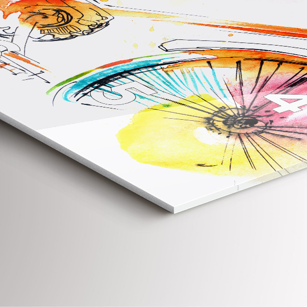 Horloge murale carrée Vélo peint