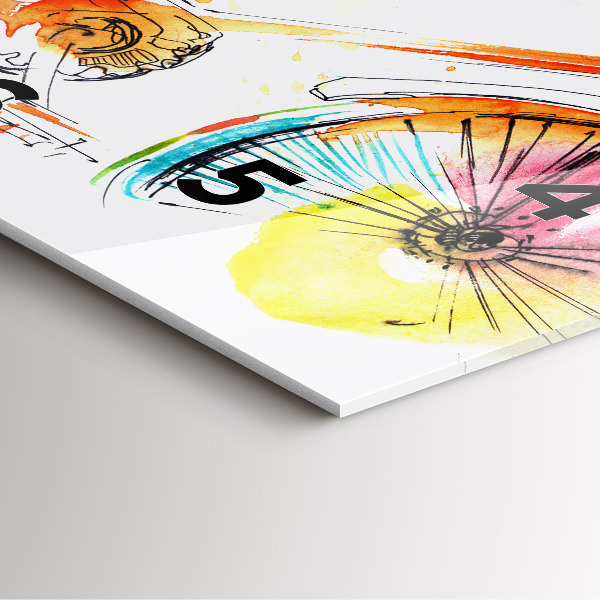 Horloge murale carrée Vélo peint