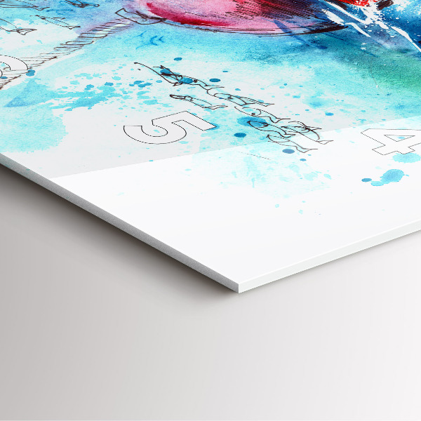 Horloge murale carrée Mouette peinte