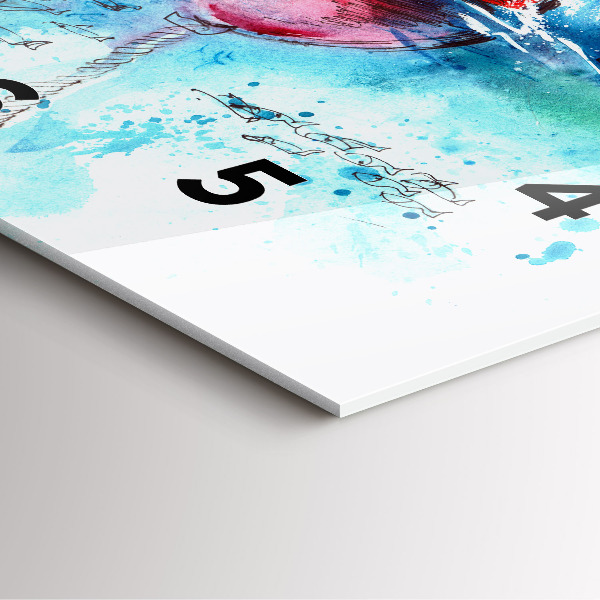 Horloge murale carrée Mouette peinte