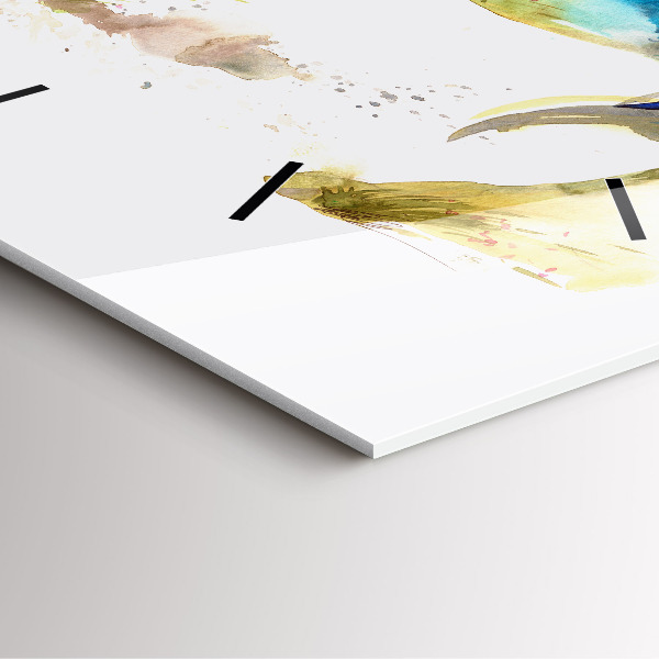 Horloge murale carrée Montagnes peintes et cheval