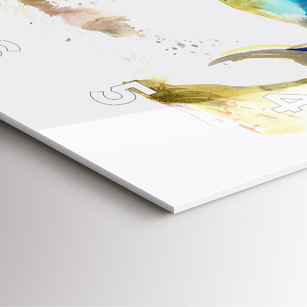 Horloge murale carrée Montagnes peintes et cheval