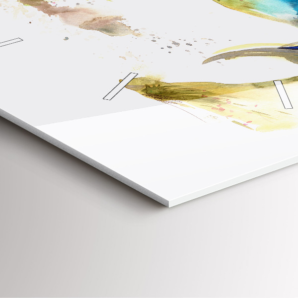 Horloge murale carrée Montagnes peintes et cheval