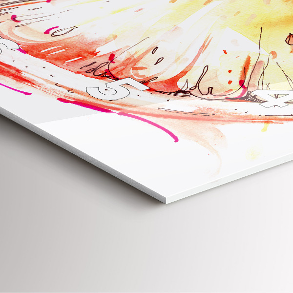 Horloge murale carrée Peint en orange