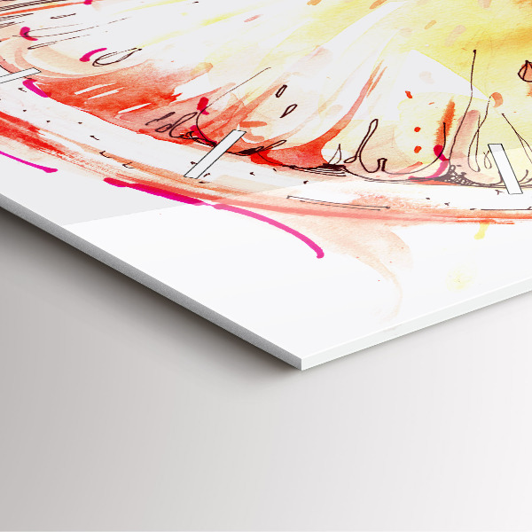 Horloge murale carrée Peint en orange