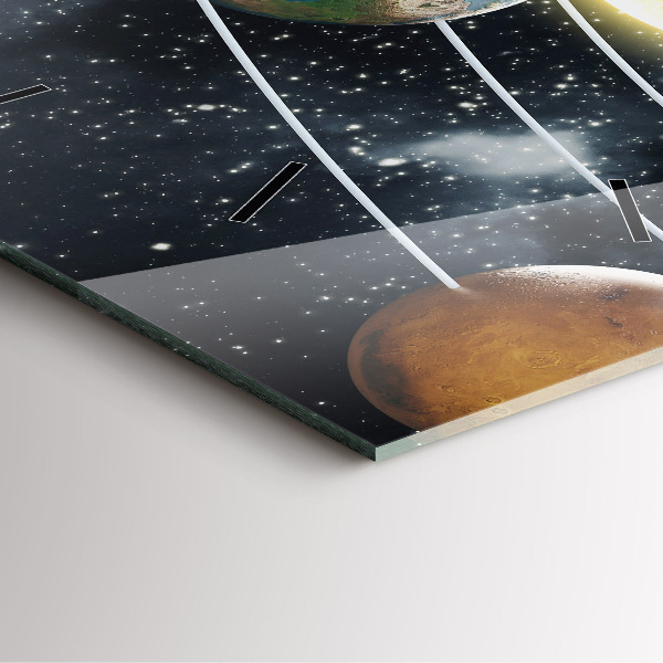 Horloge murale carrée Le système solaire