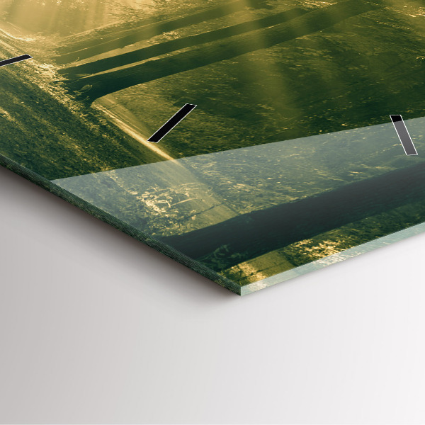 Horloge murale carrée Forêt des rayons du soleil