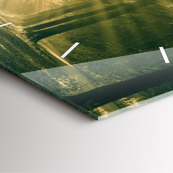 Horloge murale carrée Forêt des rayons du soleil