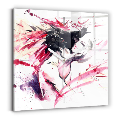 Horloge murale carrée 'L''abstraction des amoureux'