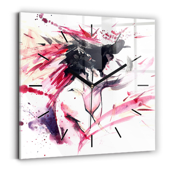 Horloge murale carrée 'L''abstraction des amoureux'