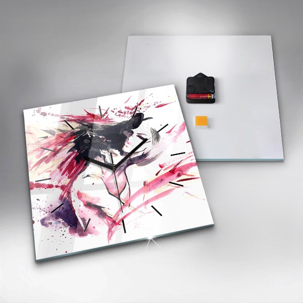 Horloge murale carrée 'L''abstraction des amoureux'