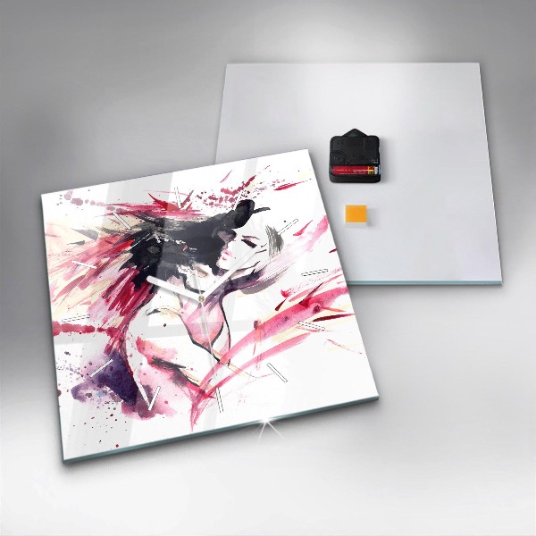 Horloge murale carrée 'L''abstraction des amoureux'