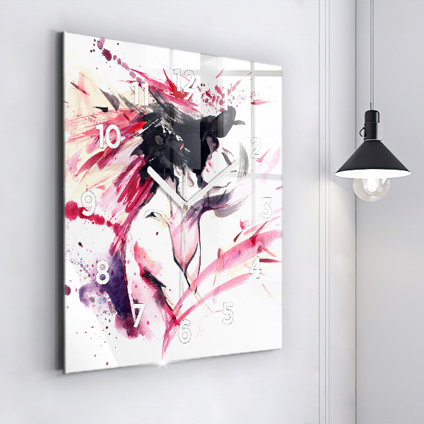 Horloge murale carrée 'L''abstraction des amoureux'