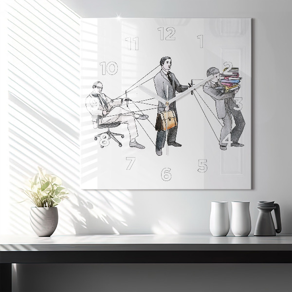Horloge murale carrée Les marionnettes