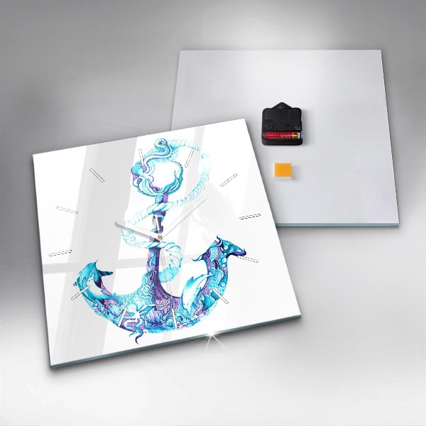 Horloge murale carrée ancre flottante