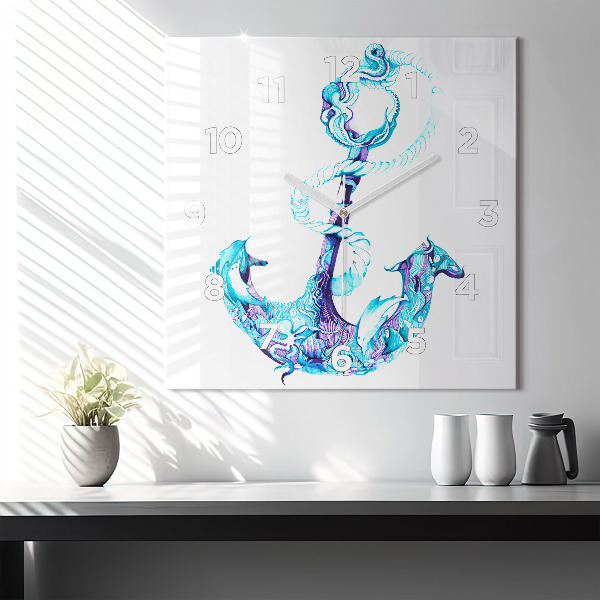 Horloge murale carrée ancre flottante