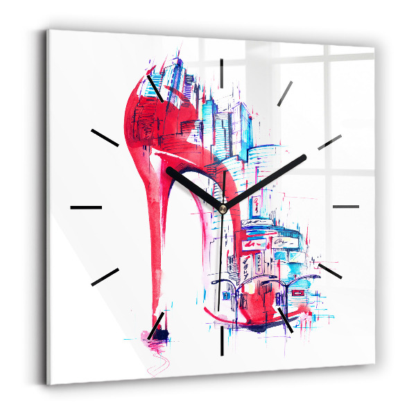 Horloge murale carrée Talon rouge