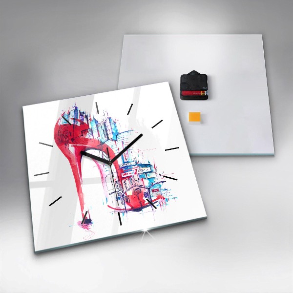 Horloge murale carrée Talon rouge