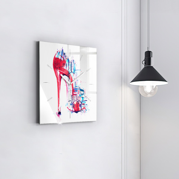 Horloge murale carrée Talon rouge